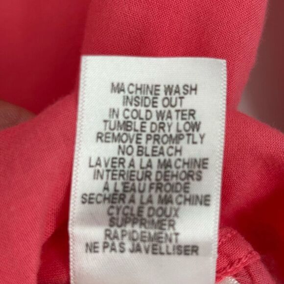 Frank & Eileen Barry Button Front Long Sleeve Blouse Pink Size Small - Picture 6 of 7